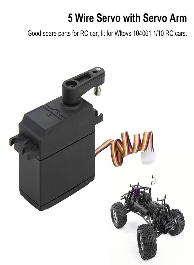 Dilwe RC servo, 5-Wire Steering servo with servo arm 104001-1923 for 104001 1/10 RC car Spare Parts - Image 3